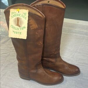 Vintage Frye Brown Cowboy Cowgirl Combat & Moto Boots